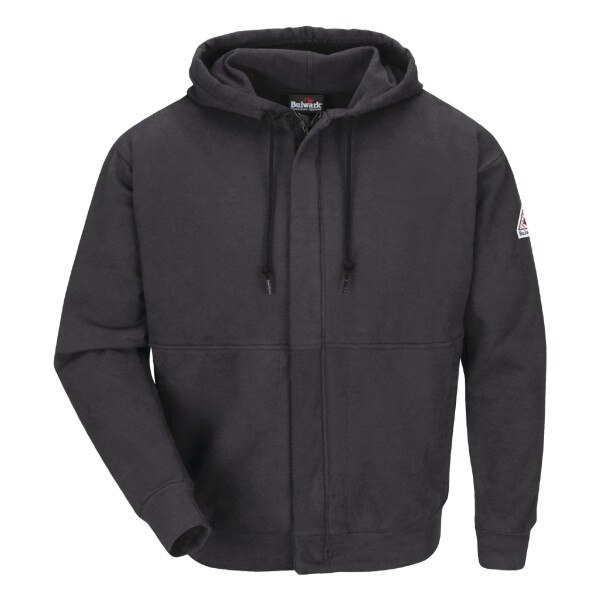 Men's Fleece FR Zip-Front Hooded Sweatshirt in Charcoal